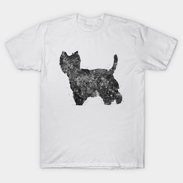 Westie dog black and white T-Shirt by Yahya Art